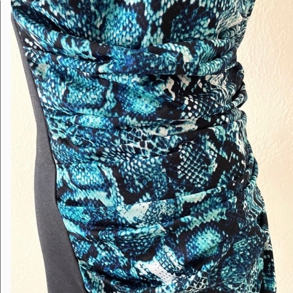 BCBG MaxAzria Bodycon blue snake dress xxs - Picture 2 of 7